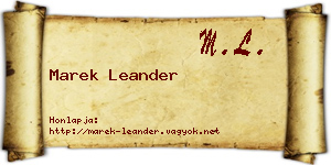 Marek Leander névjegykártya